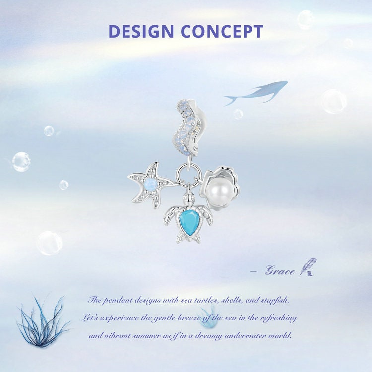 Blue Ocean Pendant Charm