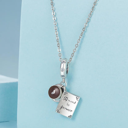 Coffee and Book Pendant Charm