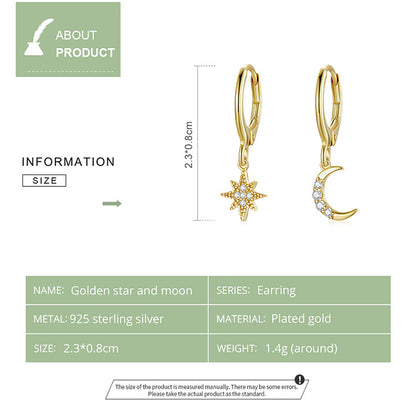 Star and Moon Earrings