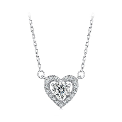 0.5ct Heart-Shaped Moissanite Necklace