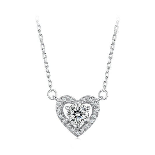 0.5ct Heart-Shaped Moissanite Necklace