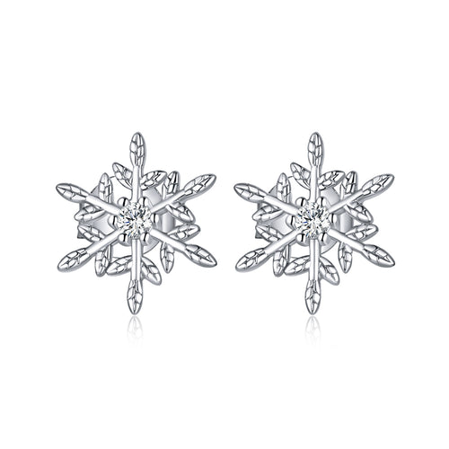 Romantic Snowflake Hoop Earrings