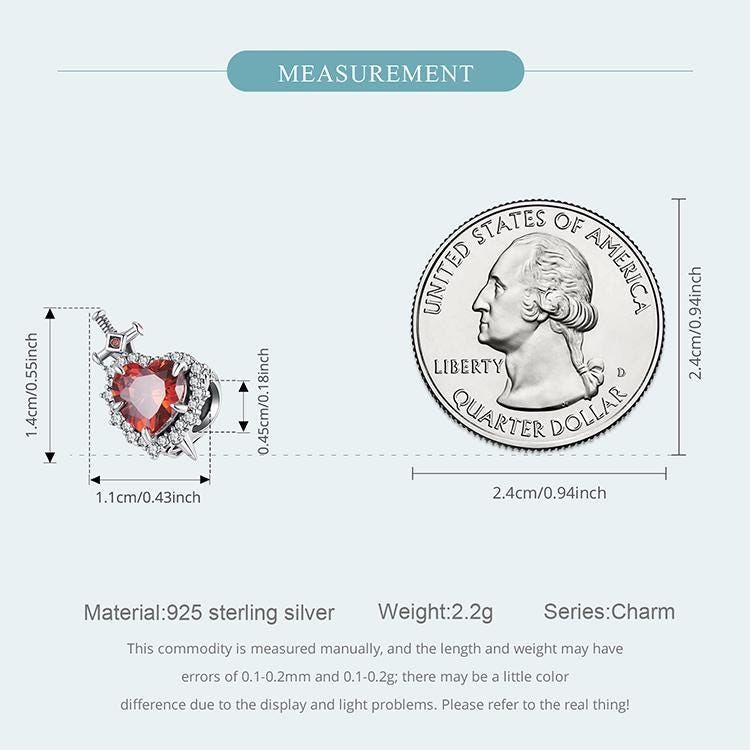 Heart Sword Charm
