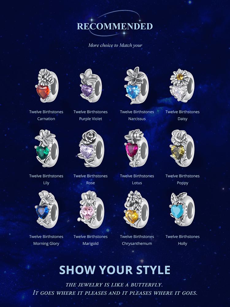 Twelve Birthstones Charm,