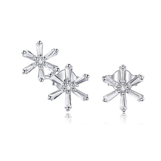 Elegant Snowflake Hoop Earrings