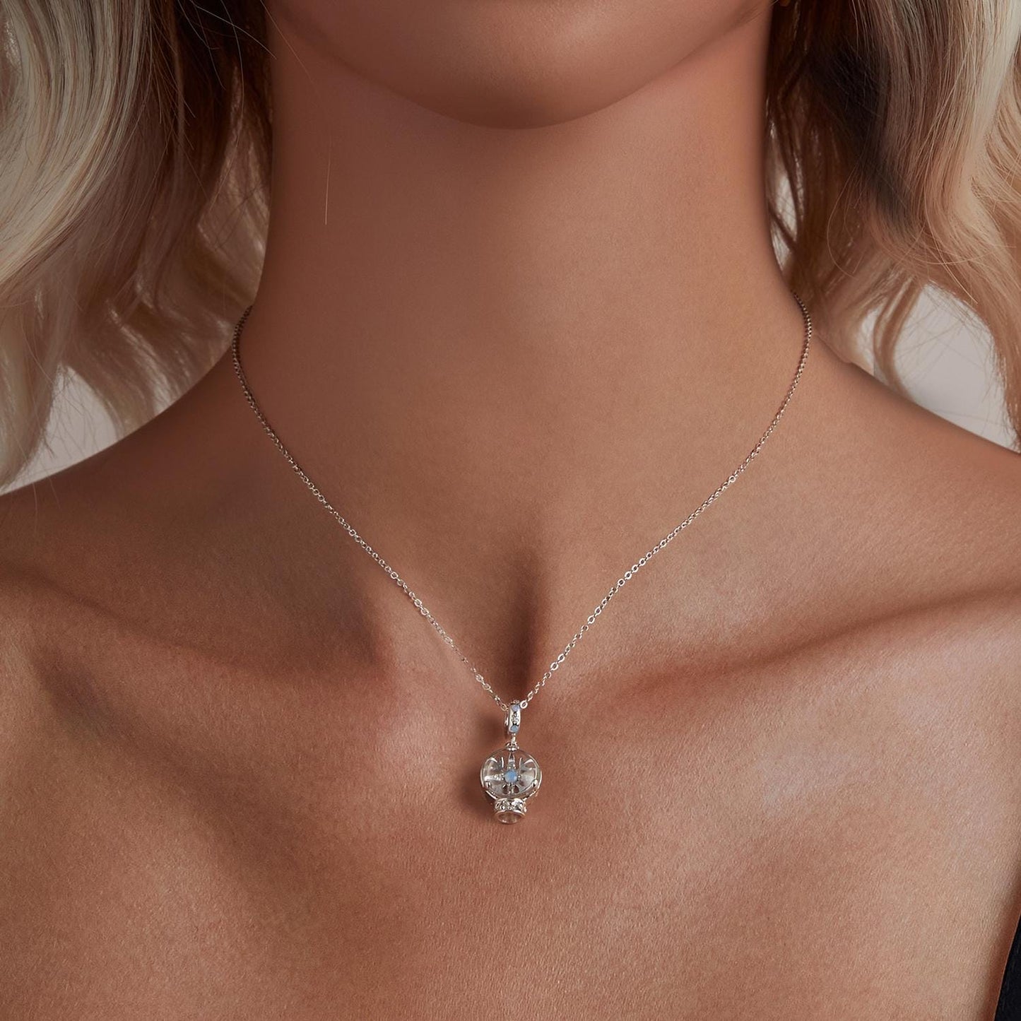 Christmas Snowflake Crystal Ball Pendant Charm