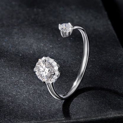 Sparkling Moissanite Adjustable Ring