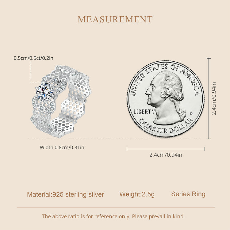 Lace-Inspired Wide Moissanite Ring