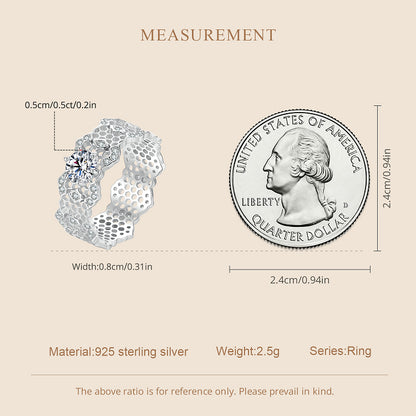 Lace-Inspired Wide Moissanite Ring