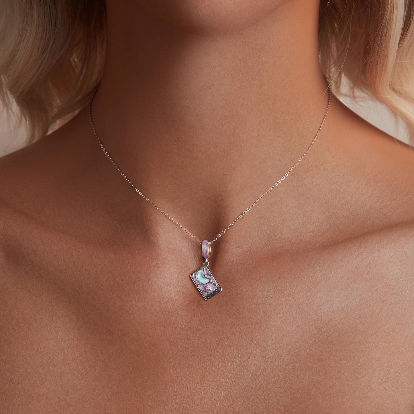 Moon Tarot Card Pendant Charm