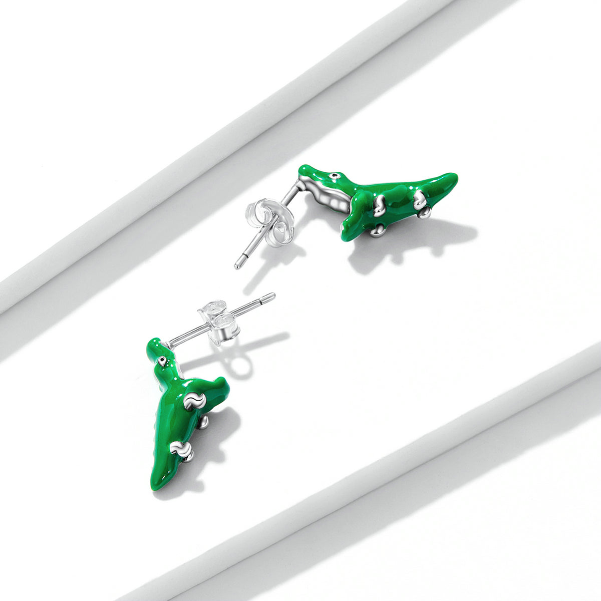 Playful Alligator Stud Earrings