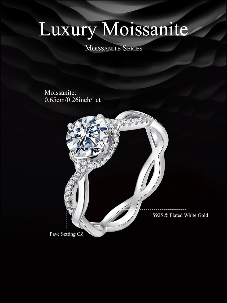 1CT Timeless Elegance Moissanite Ring