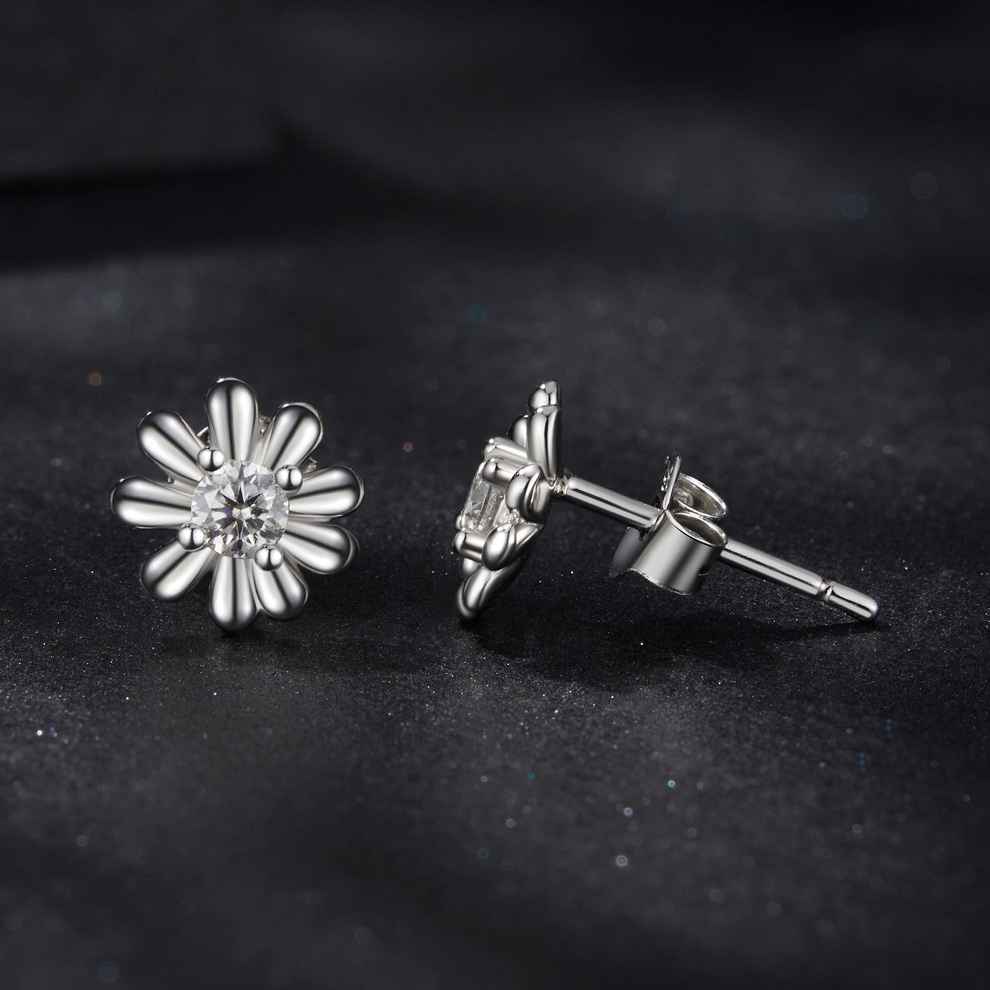 Daisy Moissanite Studs