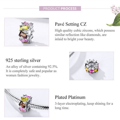 Colorful Zircom Spacer Charm