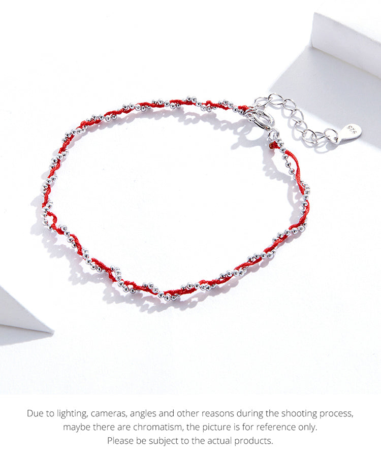 Compact Red String Bracelet