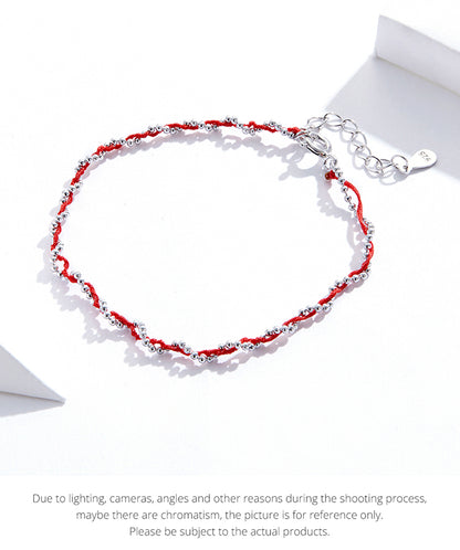Compact Red String Bracelet