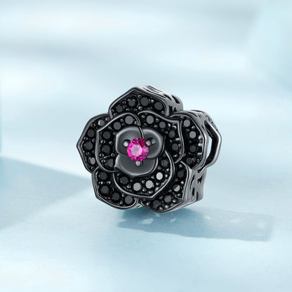 Black Rose Bead Charm