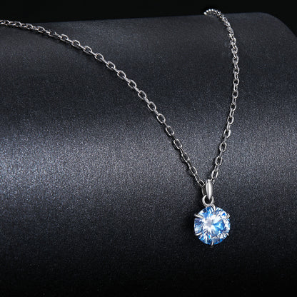 1ct Blue Moissanite Necklace