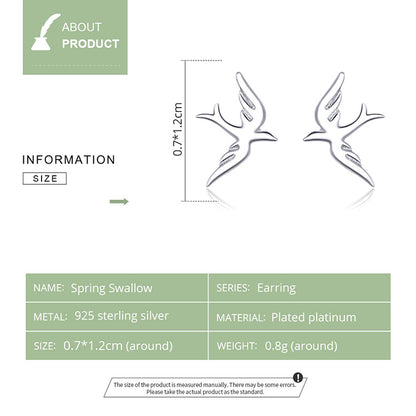 Spring Swallow Hoop Earrings
