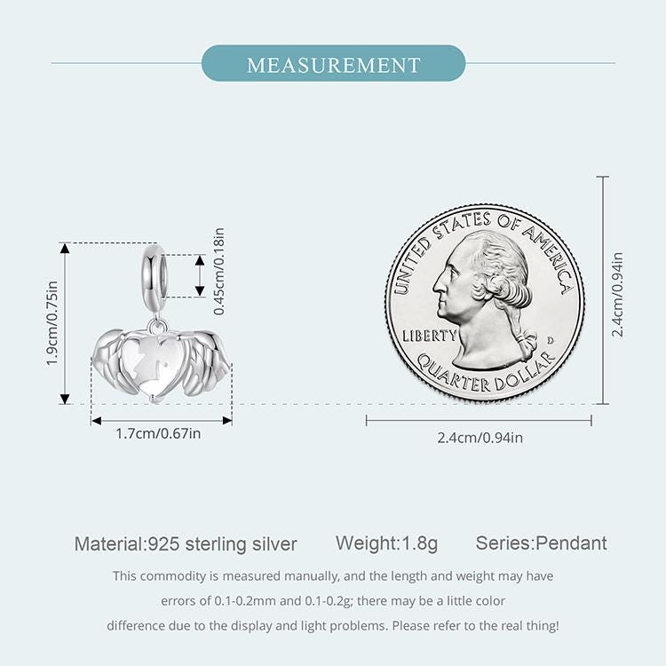 Heart Wings Pendant Charm