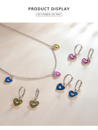 Heart Evil Eye Earrings