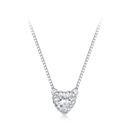 Delicate Heart Moissanite Collarbone Necklace