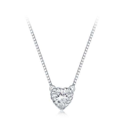 Delicate Heart Moissanite Collarbone Necklace