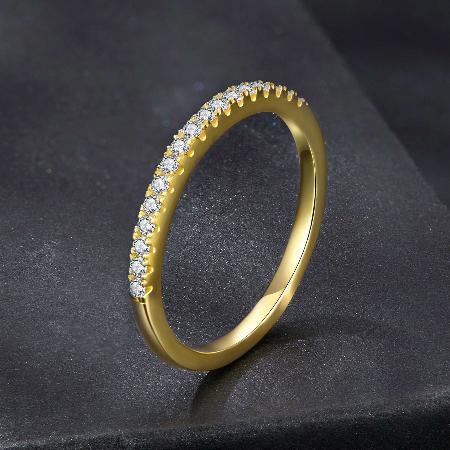 Half Eternity Moissanite Engagement Ring