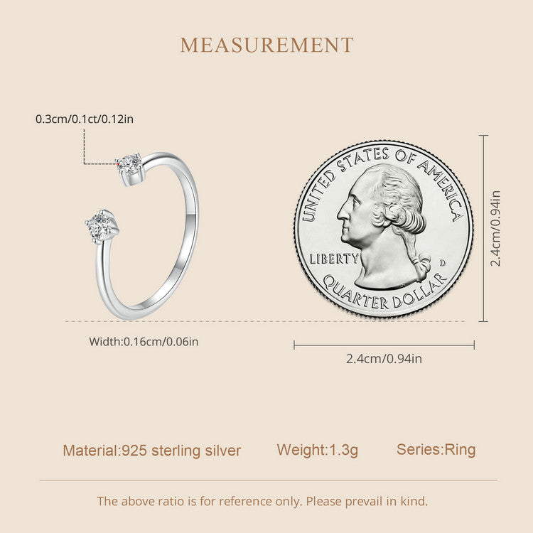 Elegant Moissanite Adjustable Ring