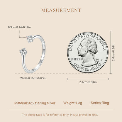 Elegant Moissanite Adjustable Ring