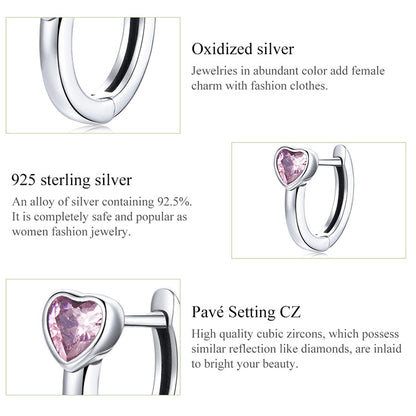 Pink Heart Stud Earrings