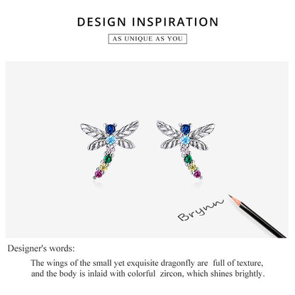 Colorful Dragonfly Stud Earrings
