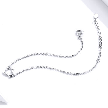 Openwork Heart Sterling Silver Bracelet