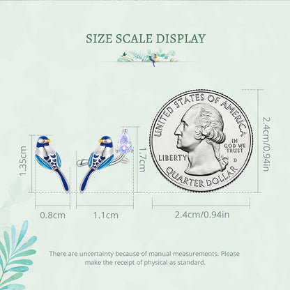 Compact Bird Stud Earrings