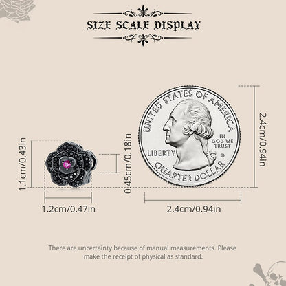 Black Rose Bead Charm