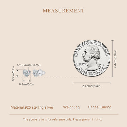 Mini Heart Moissanite Studs