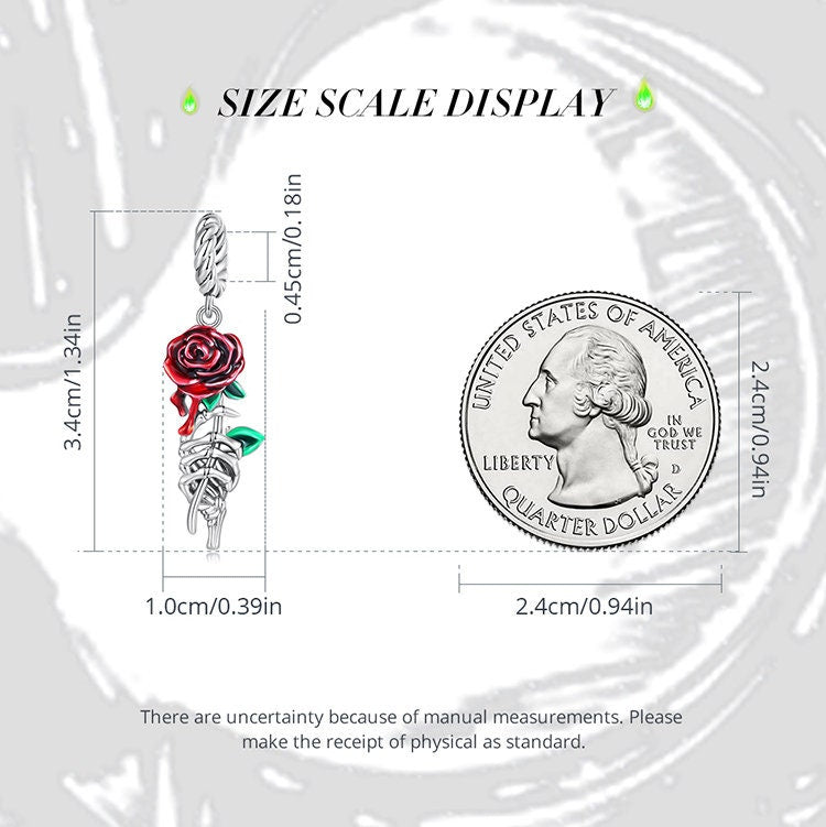 Blood Rose Pendant Charm