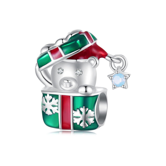 Bear Christmas Gift Box Charm