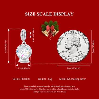 Christmas Crystal Ball Pendant  Charm
