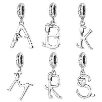 Dachshund Letter Pendant Charm
