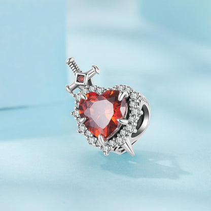 Heart Sword Charm