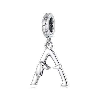 Dachshund Letter Pendant Charm