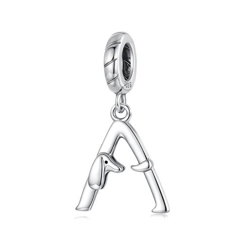 Dachshund Letter Pendant Charm