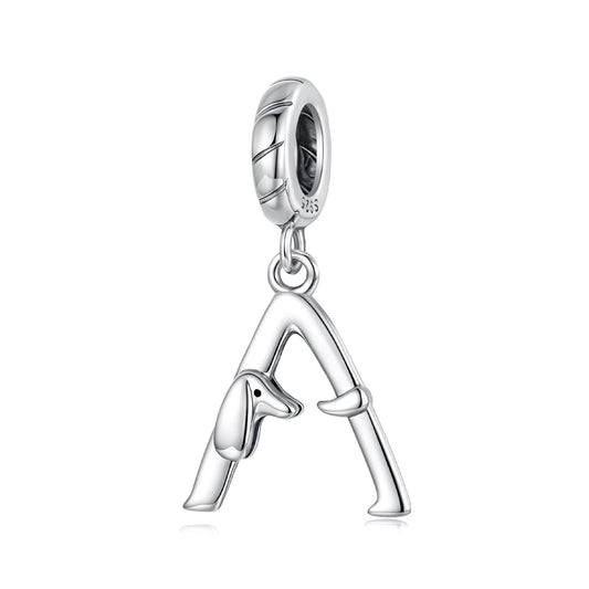 Dachshund Letter Pendant Charm