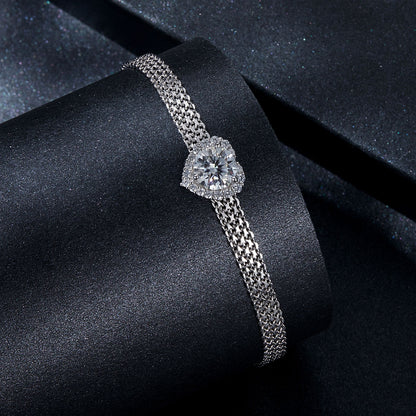Woven Heart Moissanite Bracelet
