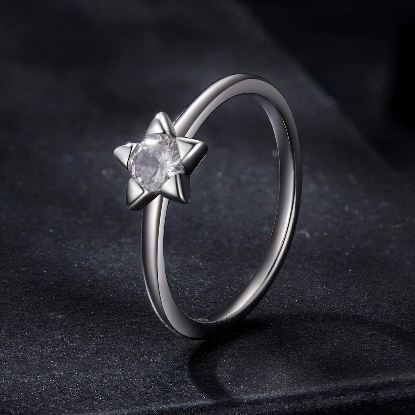 Star-Shaped Moissanite Ring