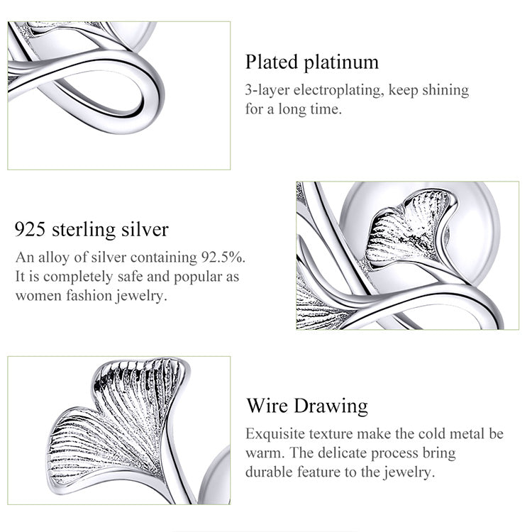 Ginkgo Leaf Hoop Earrings