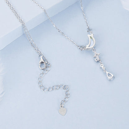 Moon and Stars Drop Necklace