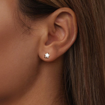 Spiral Ball Moissanite Studs (Star)