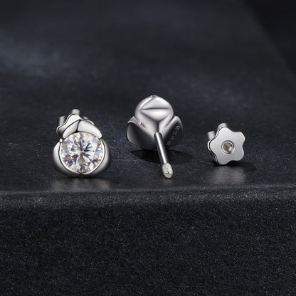 Rose Cut Moissanite Studs
